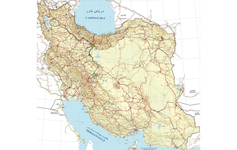 نقشه ایران 1403 + نقشه مرزها، راه ها و مسیر ریلی